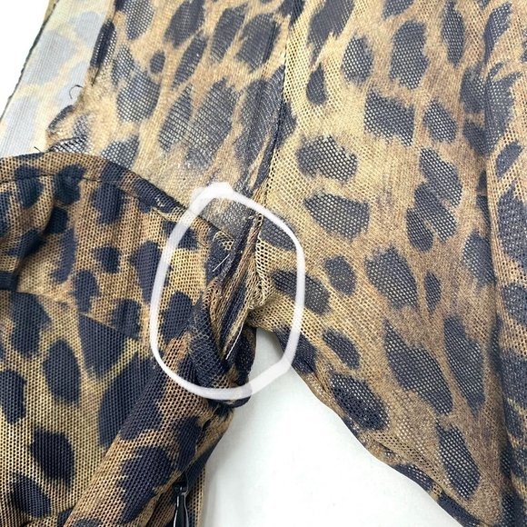 NWT Jonathan Simkhai Standard Kai Ruched Midi Leopard Cheetah Dress Small - Picture 11 of 12